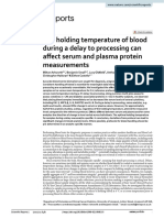 Temp of Blood During Delay Process