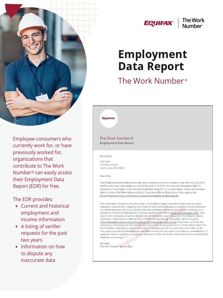 The Work Number Employment Data Report Sample PDF