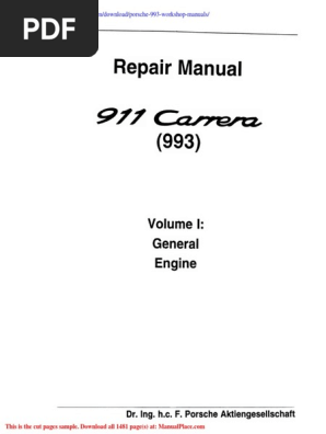 Porsche 993 Workshop Manual Download | PDF | Internal Combustion