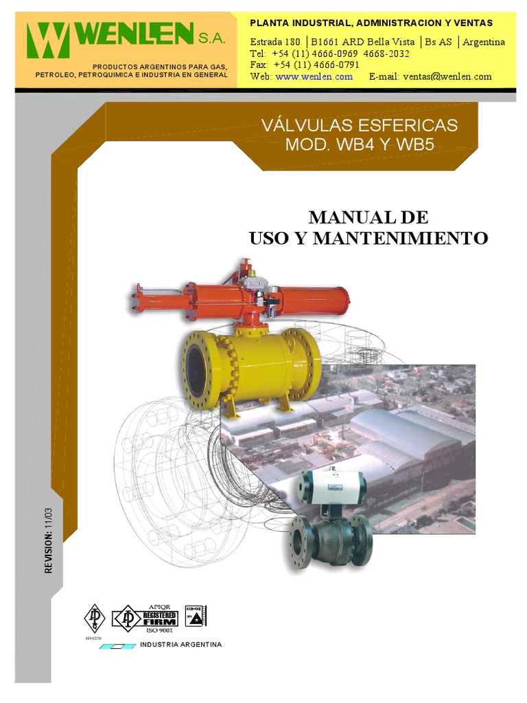 Manual de Válvulas Esféricas WB4 y WB5 | PDF | Tornillo | Soldadura