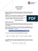 Guía de Aprendizaje Distribucion Binomial