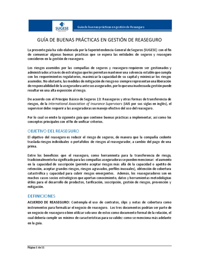 Buenas Prácticas en Reaseguro | PDF | Reaseguro | Seguro