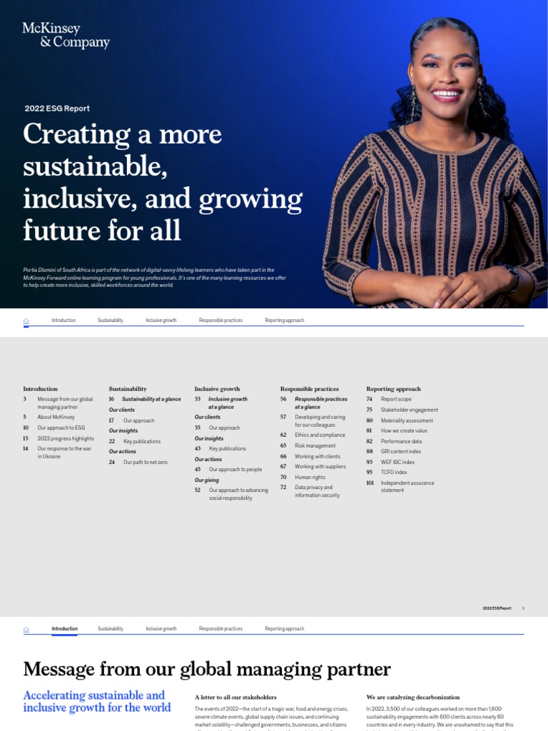 2022 McKinsey ESG Report Summary | PDF | Sustainability | Economic Growth