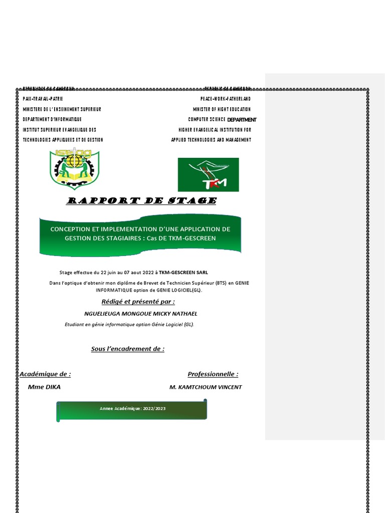 Application de Gestion des Stagiaires | PDF | Application | Business