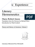 Aesthetic Experience: and Literary Hermeneutics