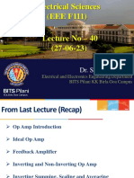 Electrical Sciences (EEE F111) : Dr. Sudeep Baudha