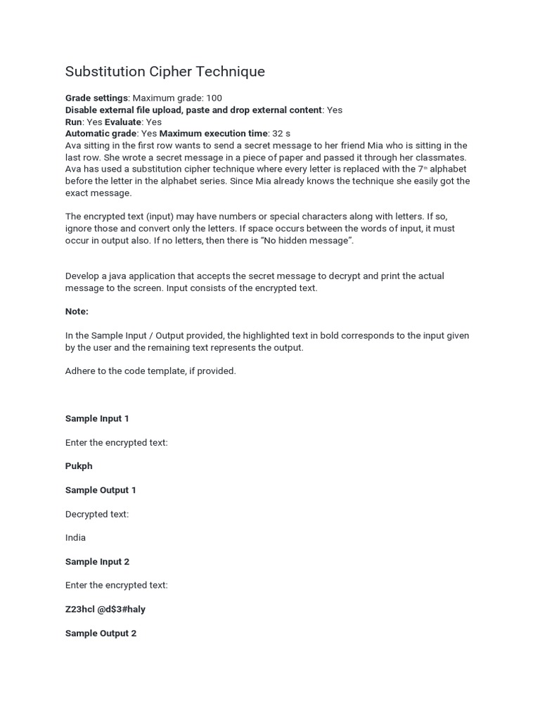 Substitution Cipher Decryption Guide | PDF