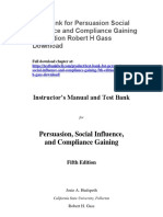 Test Bank For Persuasion Social Influence and Compliance Gaining 5th Edition Robert H Gass Download