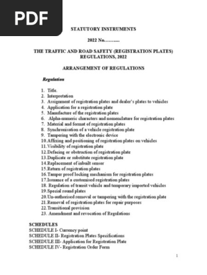 The Final Traffic and Road Safety Registration Plates Regulations, 11.04.2023 Final