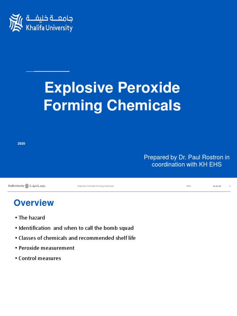 Explosive Peroxide Forming Chemicals PDF Hydrogen Peroxide Ether