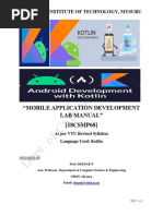 18CSMP68 Mobile Application Development Lab Manual in Kotlin