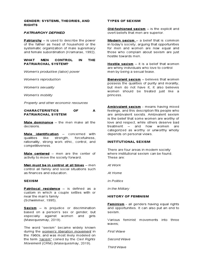 MIDTERM Gender and Society GUIDES PDF Gender Studies Feminism