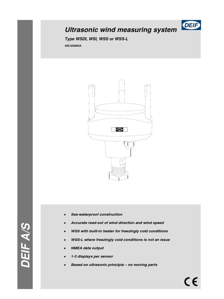 Wind measuring system, data sheet 4921250063 UK PDF Electrical