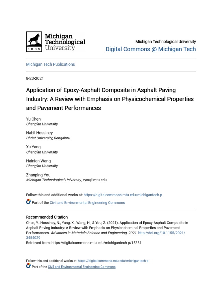 Application of EpoxyAsphalt Composite in Asphalt Paving Industry PDF