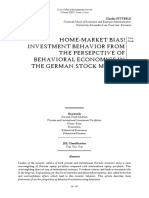 HOME-MARKET BIAS - Invetment Behavior From The Perspective Og Bahavioran Economics in The German Stock Market