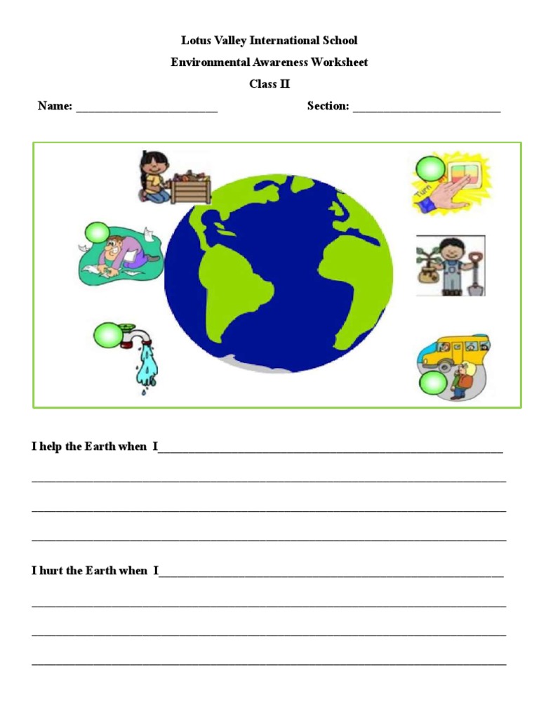 Environmental Awareness Worksheet | PDF