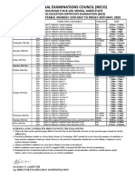 2023 Bece Timetable