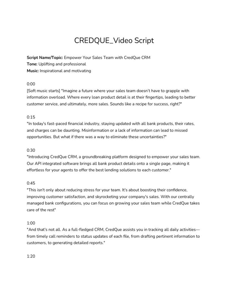 Empower Your Sales Team with CredQue CRM | PDF