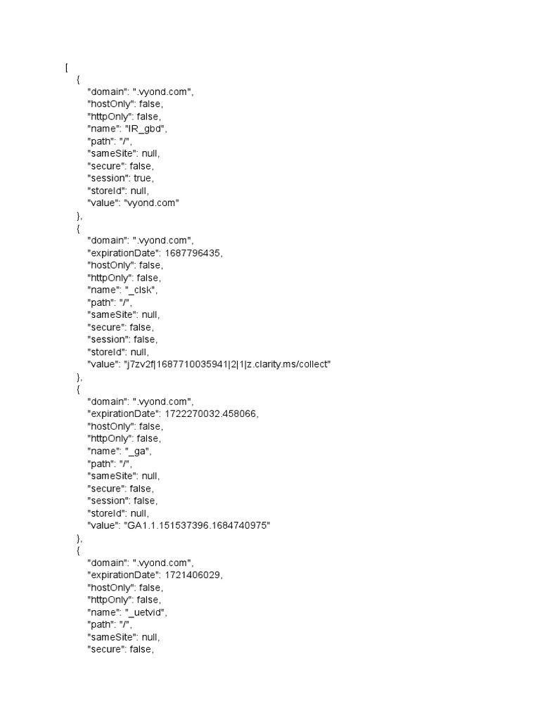 Vyond Cookie Data Overview 2023 | PDF | Http Cookie | Sql