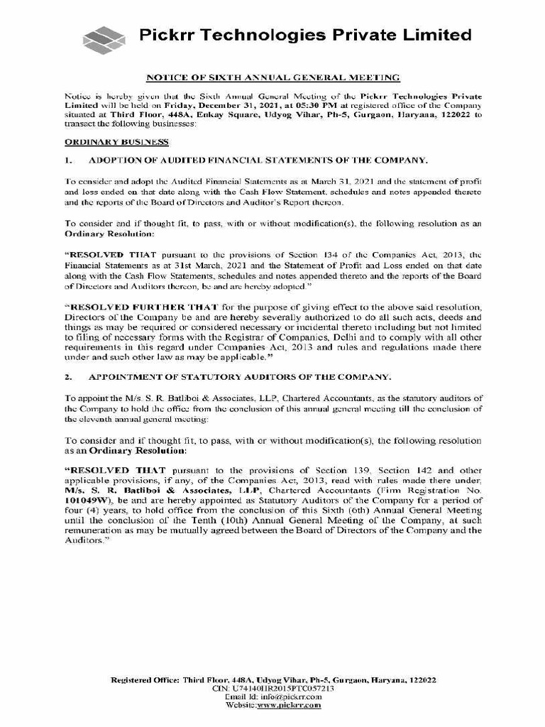 AGM Notice PDF 4 1080882880 | PDF