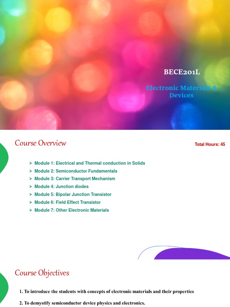 Module1 EMD | PDF | Electrical Resistivity And Conductivity | Crystal ...