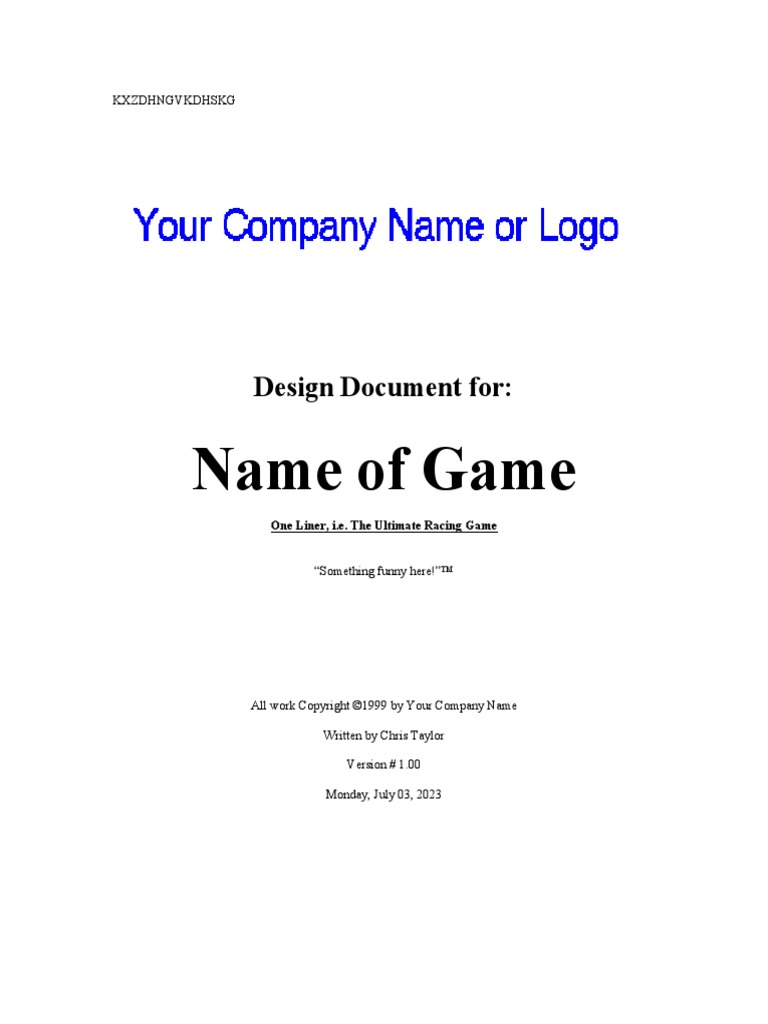 CTaylor GDD Template PDF Page Layout Design