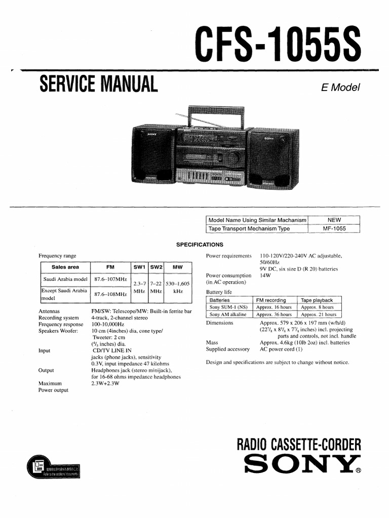 Rina  Sony cfs-10l | PDF