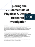 Exploring The Fundamentals of Physics - A Detailed Research Investigation