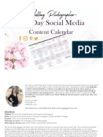 Wedding Photographer 365 Day Social Media Content Calendar PDF