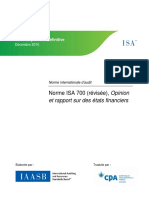 Norme ISA 700 Revisee Opinion Et Rapport Sur Des Etats Financiers 0