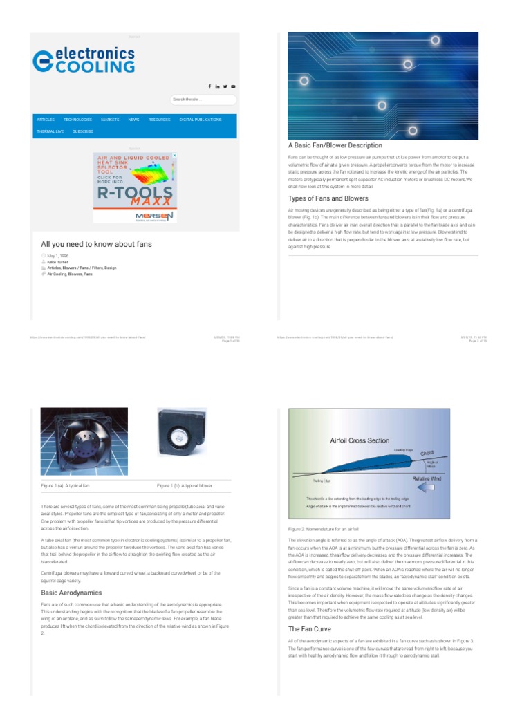 Comprehensive Guide to Fans and Blowers | PDF | Electric Motor | Airfoil