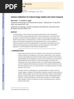 Camera Calibration For Natural Image Studies and Vision Research