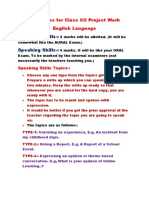 Guidelines For Class XII English Language 2023-24 Project Work