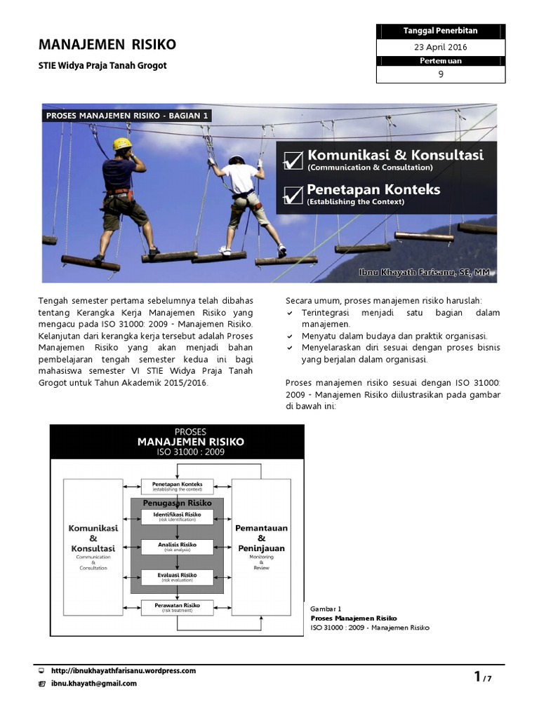 Manajemen Risiko Proses Manajemen Risiko Pdf