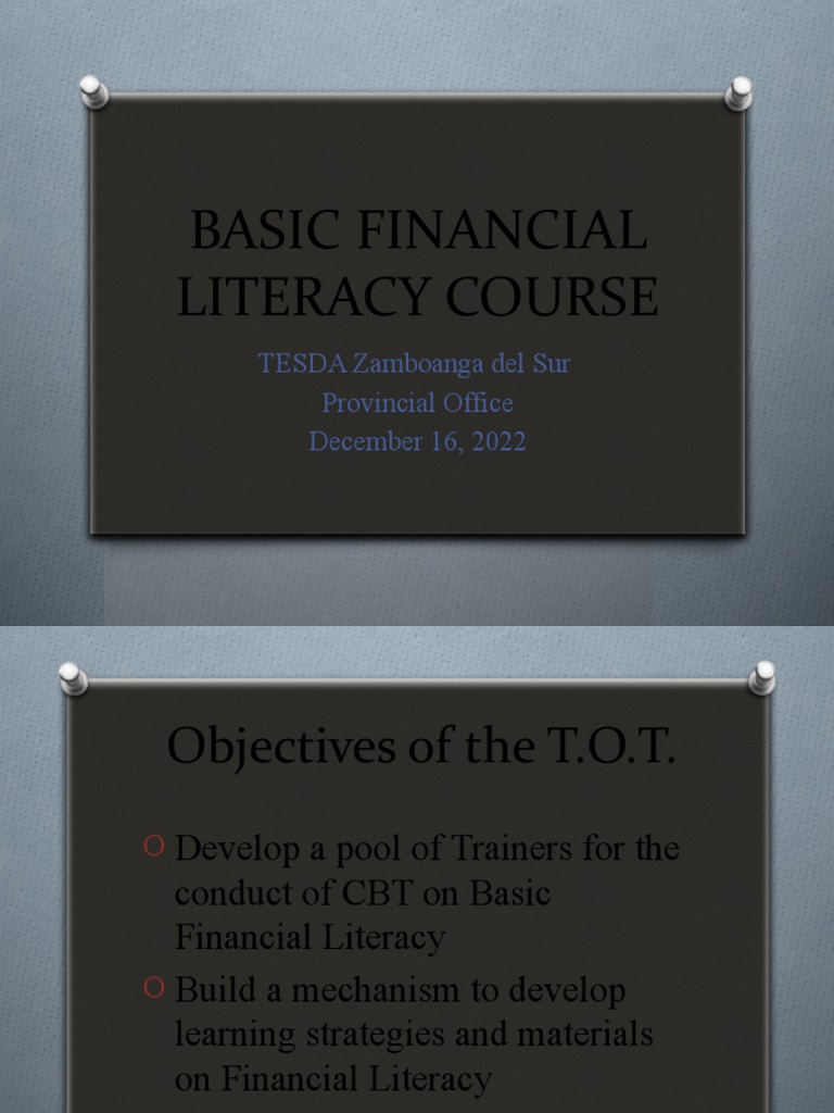 Basic Financial Literacy Course PDF Debt Loans