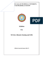 M.Tech. Remote Sensing and GIS (Effective From The Session - 2016-17)