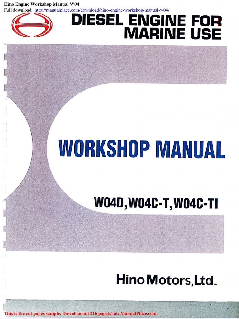 Hino Engine Workshop Manual W04 Pdf