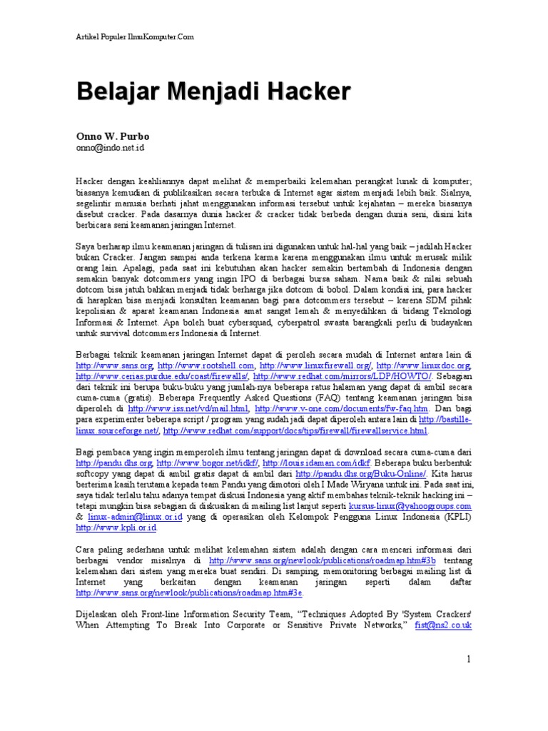 Teknik Keamanan Jaringan untuk Hacker | PDF