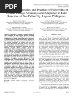 Knowledge, Attitudes, and Practices of Fisherfolks On Climate Change Awareness and Adaptation in Lake Sampaloc of San Pablo City, Laguna, Philippines