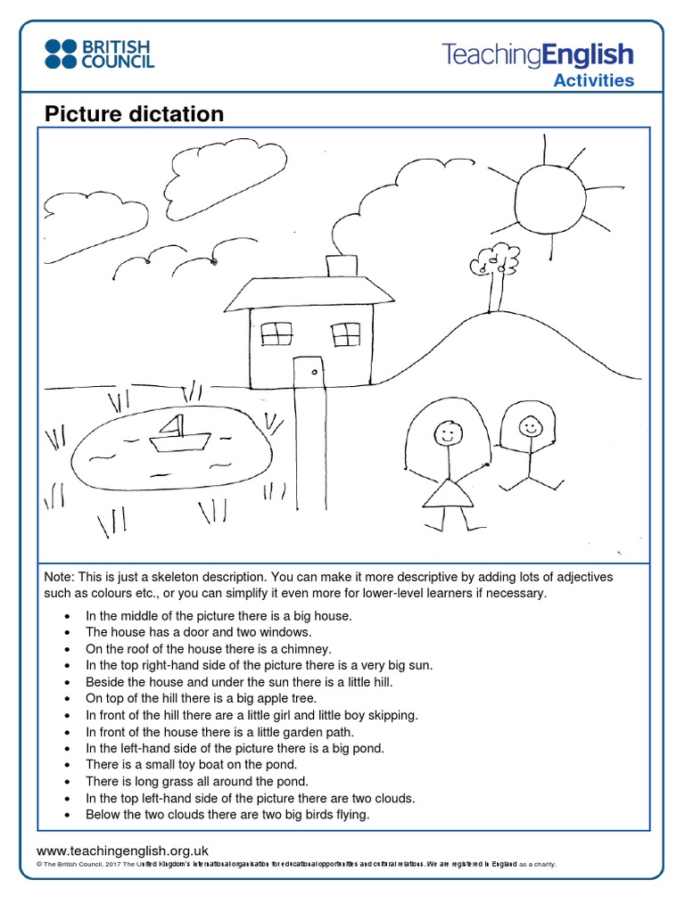 Picture Dictation Activity for Kids | PDF