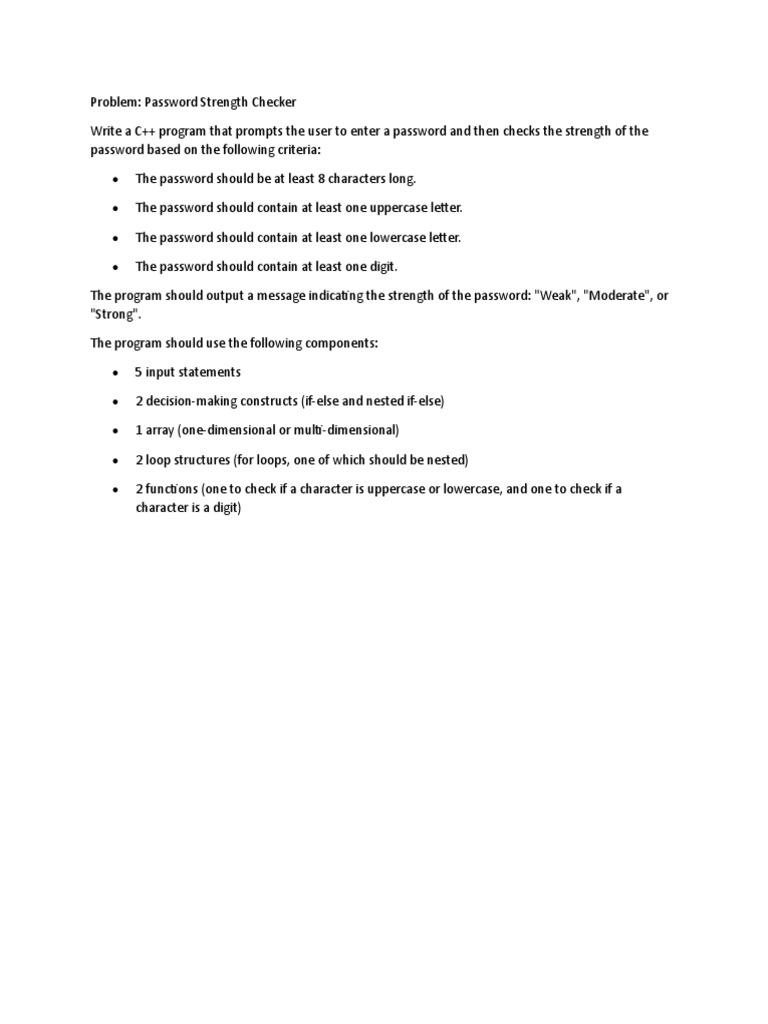 Casestudy Pass Strength Checker | PDF | Password | Letter Case