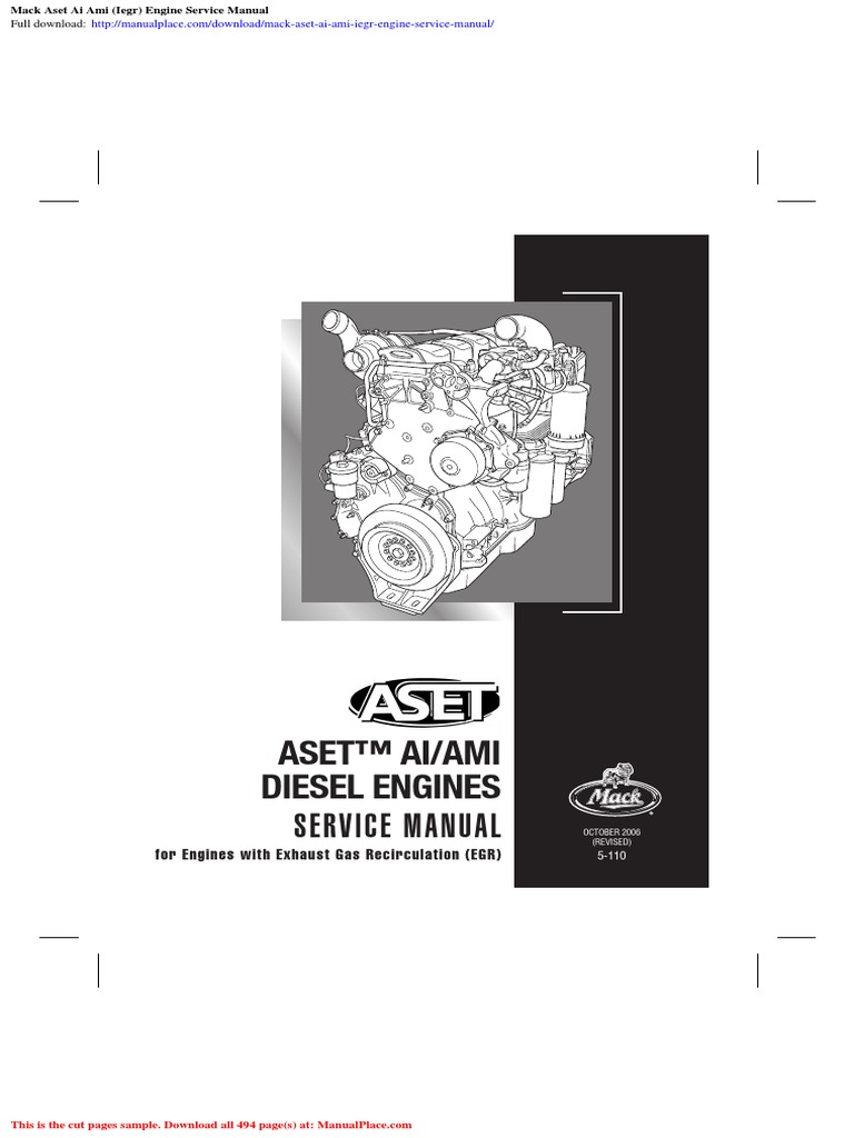 Mack Aset Ai Ami Iegr Engine Service Manual | PDF | Rotating Machines ...