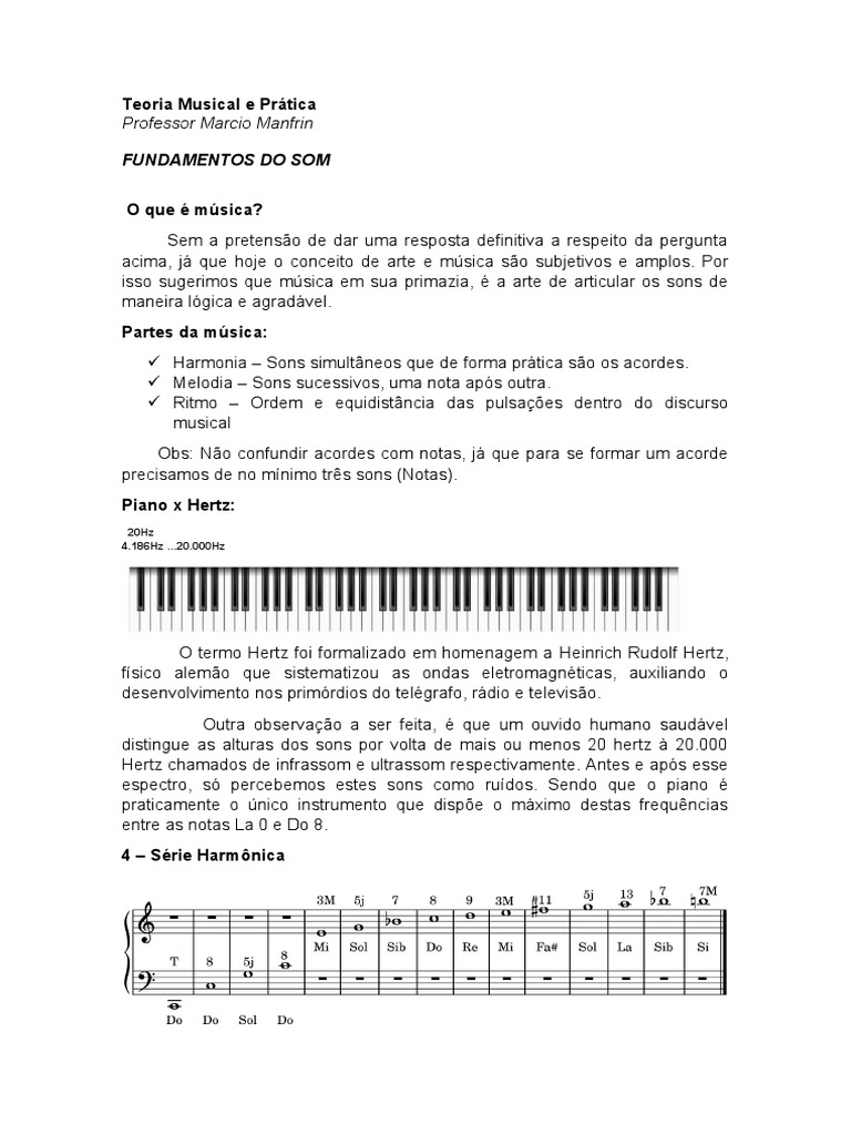 Fundamentos da Teoria Musical | PDF | Notação musical | Clave