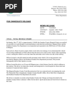 Press Release-Updated Mequon Fatal Crash