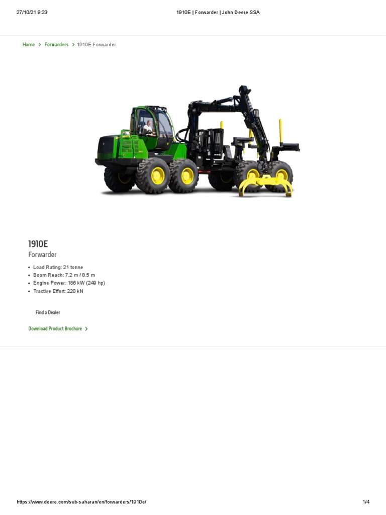 1910e Forwarder John Deere Ssa Pdf Truck Horsepower