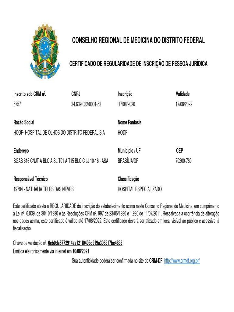 Certificado de Regularidade Pessoa Juridica | PDF