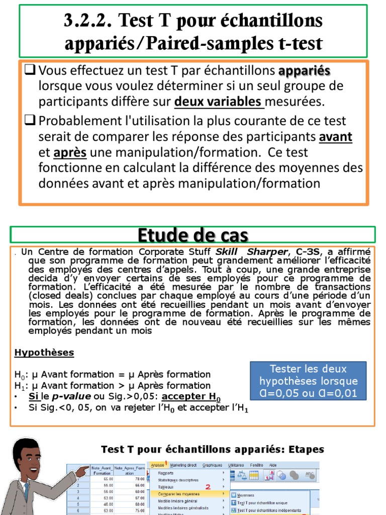 Test T pour échantillons appariés | PDF | Valeur p | Théorie statistique