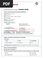 MSDS for Caustic Soda Liquid 48% | PDF | Sodium Hydroxide | Toxicity
