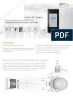 ZKTeco MINIACPLUS Control de Acceso y Asistencia Facial Ficha Tecnica Español