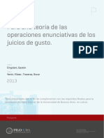 Cingolani Gastón para Una Teoría de Las Operaciones Enunciativas de Los Juicios de Gusto Uba - Ffyl - T - 2013 - 885507